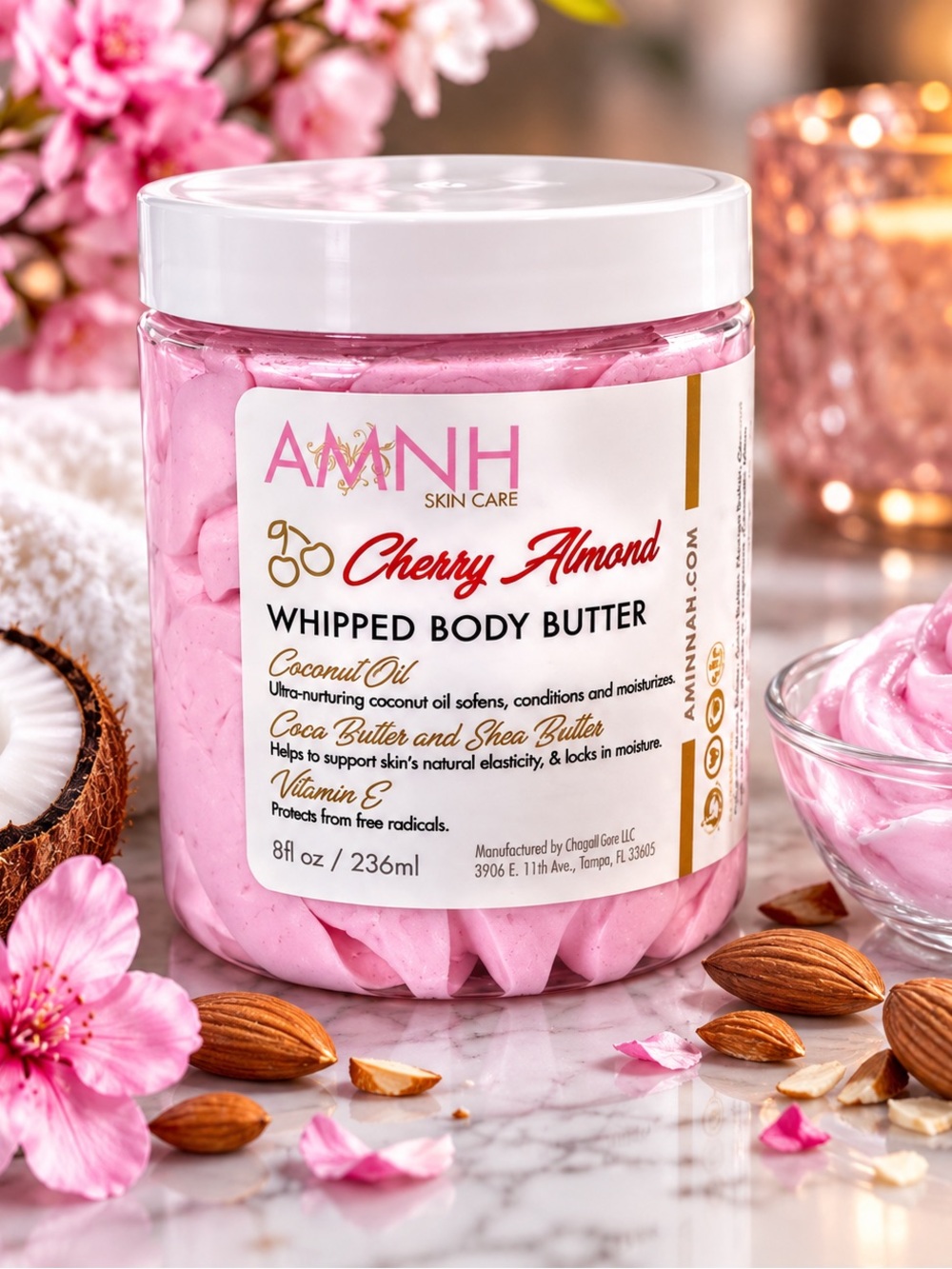 AMNH Cherry Almond Whipped Body Butter - Pink